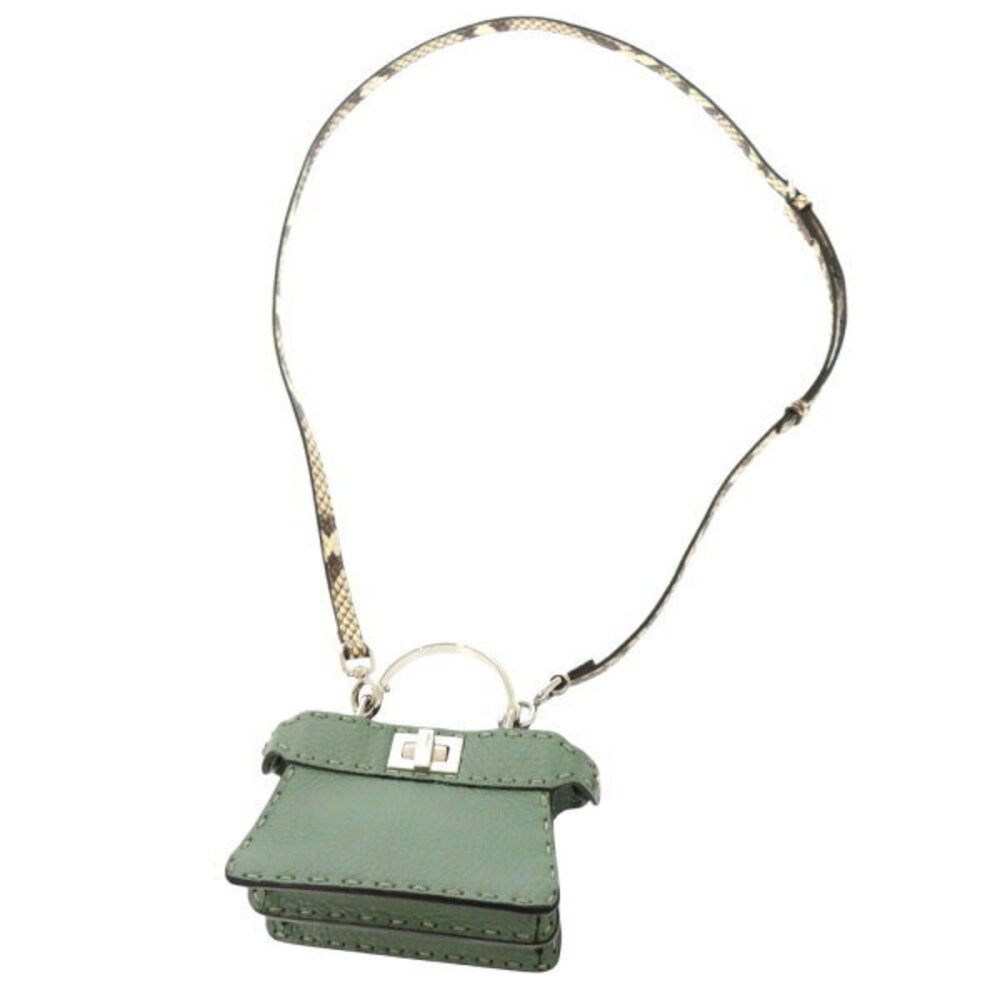 Fendi Peekaboo ICU Grained Leather Python Green S… - image 7